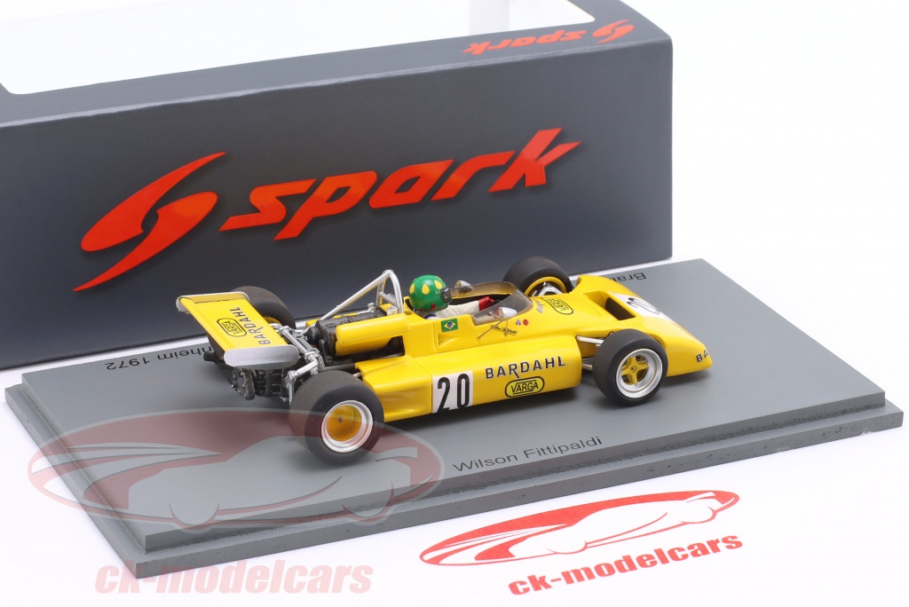 Spark 1:43 Wilson Fittipaldi Brabham BT38 #20 4ème Hockenheim GP Formule 2 1972 S7436