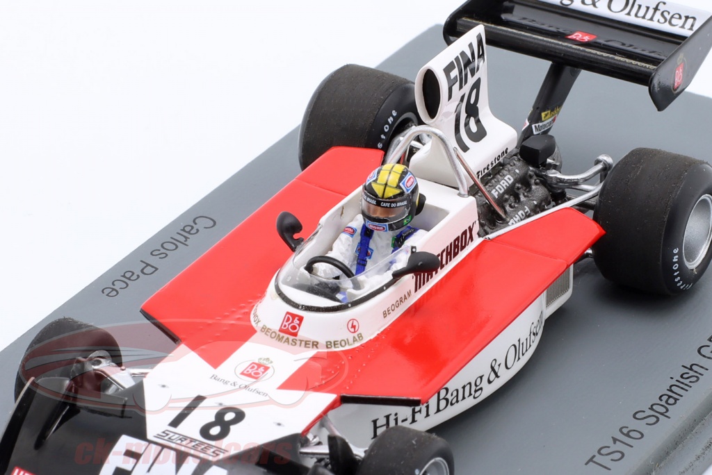 Miniature Spark 1/43 Surtees TS16, Carlos Pace #18, Grand Prix D'Espagne 1974, F1