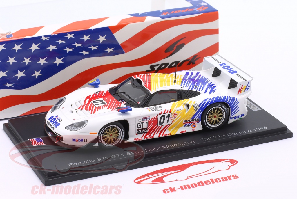 Spark 1:43 Porsche 911 GT1 Evo #01 2nd 24h Daytona 1998 Rohr Motorsport ...