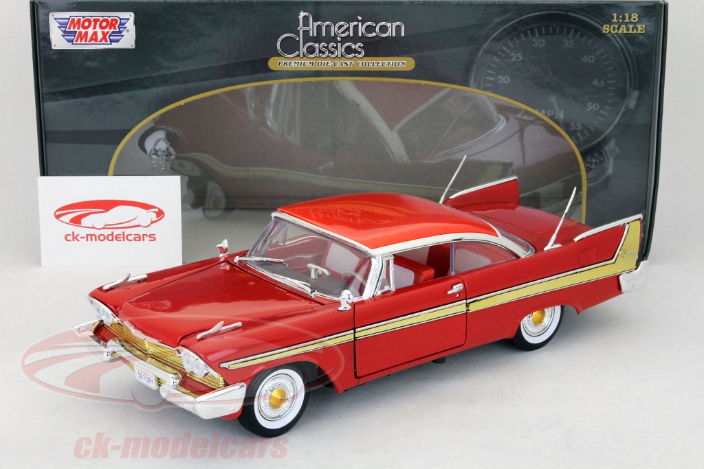 Sun Star Models 1:18 Plymouth Fury Open Convertible Année 1960 Vaillant Rouge 5402
