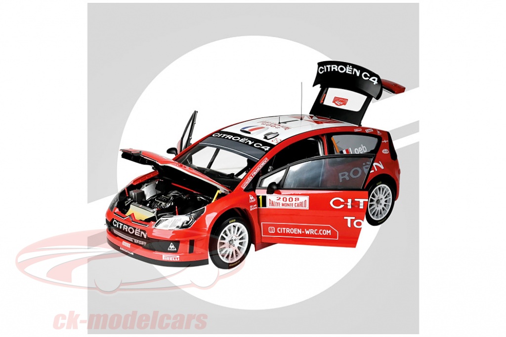 Modèle Réduit Citroën C4 WRC Rallye De Monte-Carlo 2008 (Loeb) - Échelle 1:43 - Marque Altaya