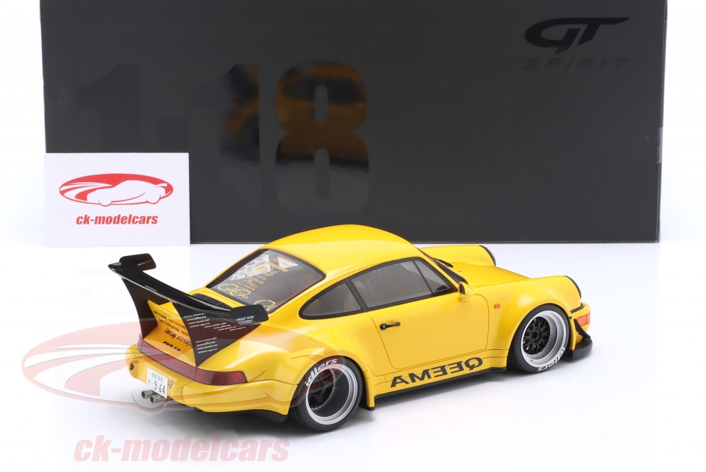 GT Spirit Porsche 911 RWB Qeema 1:18 – Modèle Résine Jaune – Collection