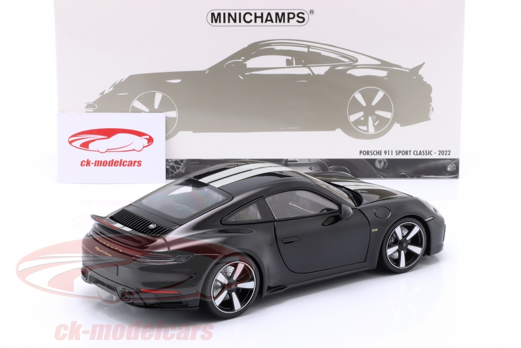 Minichamps 1/18 Porsche 911 (992) Sport Classic 2022 - Noire - Modèle Metal Neuf