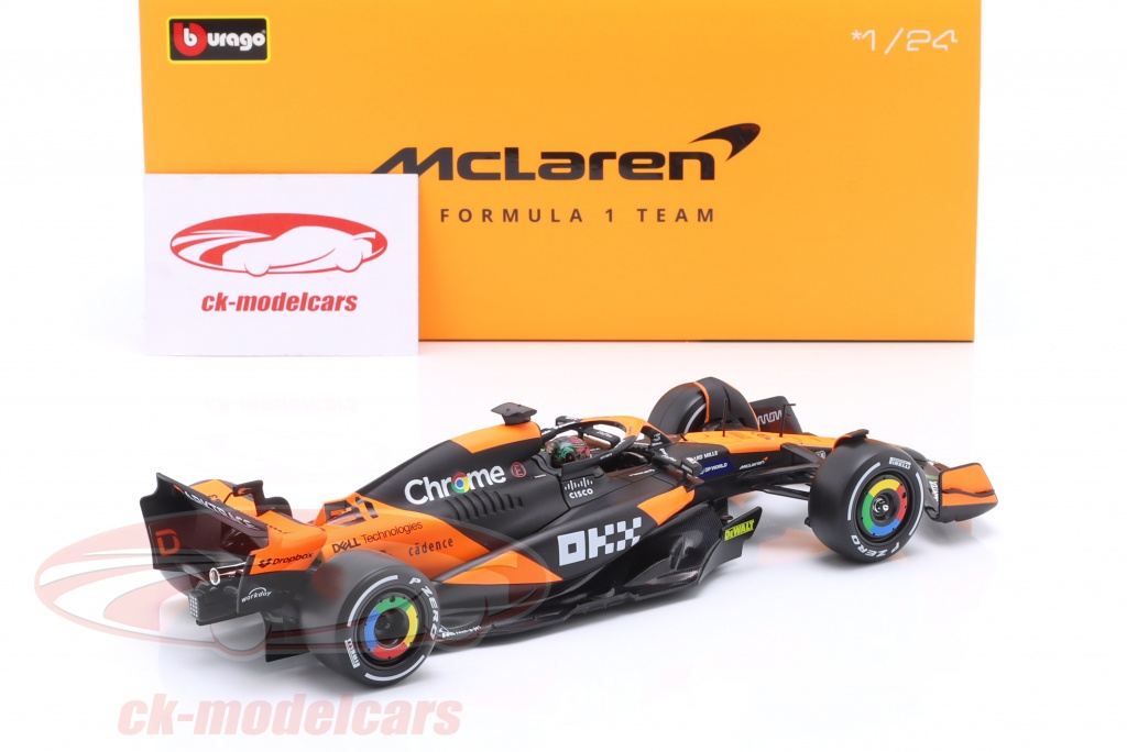 MCLAREN F1 MCL38 MERCEDES TEAM MCLAREN 81 OSCAR PIASTRI 2024  PACKAGING Premium Avec Casque