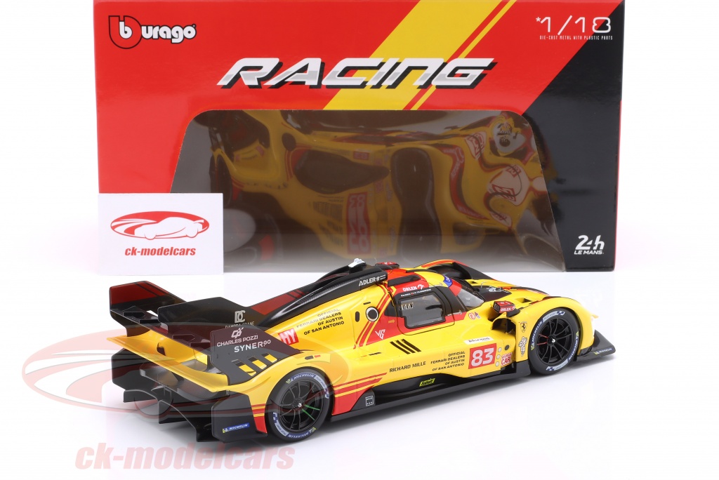 Réplica Ferrari 499P Nº83 Le Mans 2024 1:18 – Kubica/Schwartzman/Ye