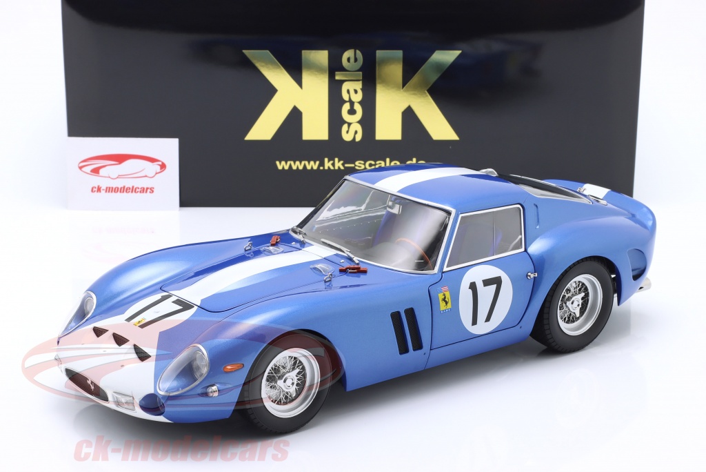 Modellino Auto KK 1/12 Ferrari 250 GTO #17 Blue Metallic-White Le Mans 1962 | Motorsport Maranello