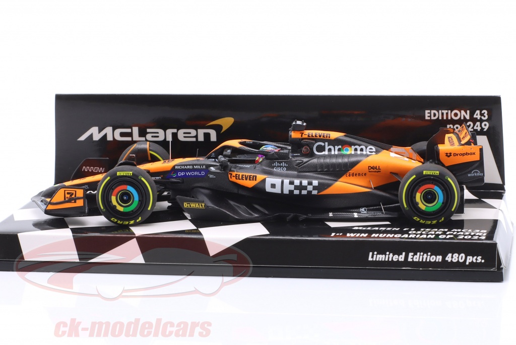 Modèle Réduit F1 McLaren MCL38 #81 Oscar Piastri OKX – échelle 1:43 Bburago Avec Vitrine De Présentation