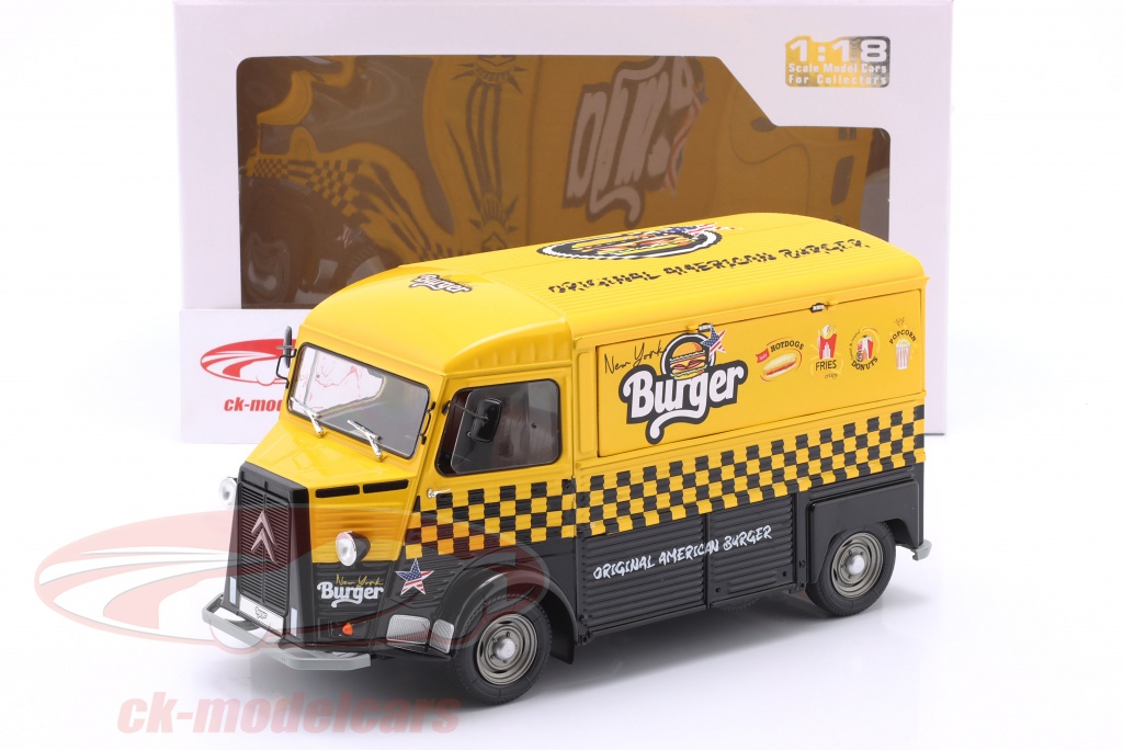 Solido 1:18 Citroën Type HY New York Burger Bouwjaar 1969 geel / zwart ...