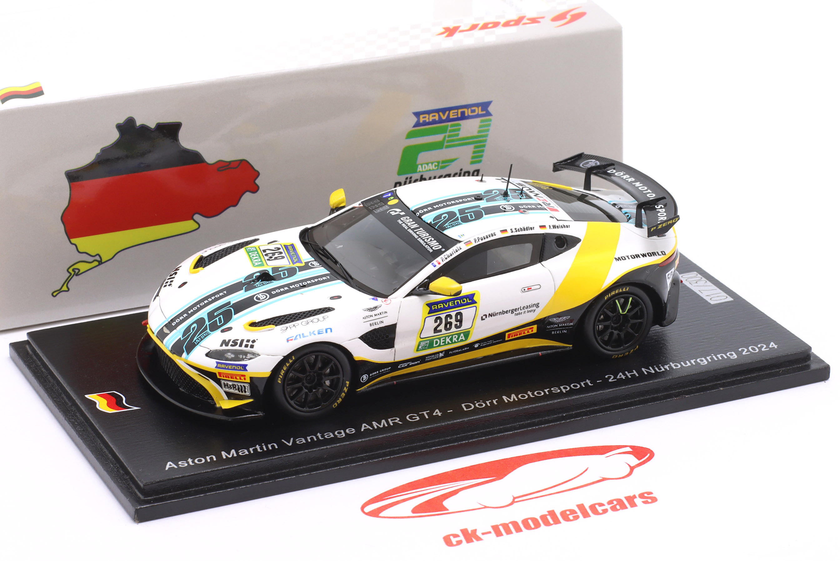 Modèle Réduit Aston Martin Vantage AMR GT4 #36 - 24H Nürburgring 2019 - Spark 1:43 Limitée