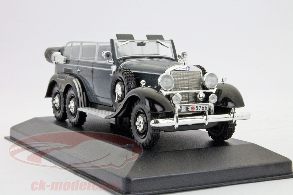 Miniature WhiteBox 1:43 – Mercedes G4 (W31) De 1938 – Couleur Gris Foncé DLK