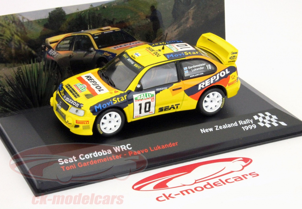 Miniature Seat Cordoba WRC Rally Safari 1999 Skid 1/43 Jaune