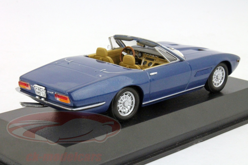 Maserati Ghibli Spider 1969 MINICHAMPS 1/43 - Métal Bleu Métallisé - Neuf