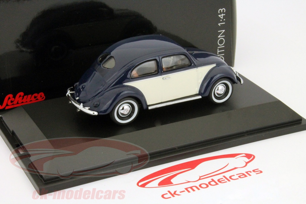Schuco 1:43 フォルクスワーゲンVWビートル青 - 白モデル 分 450389000 