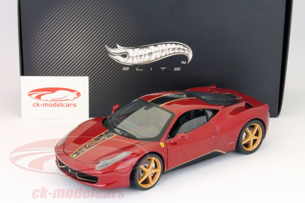 Ferrari 458 Italia China Edition - Hot Wheels Elite 1/18 - Rouge - BCK12
