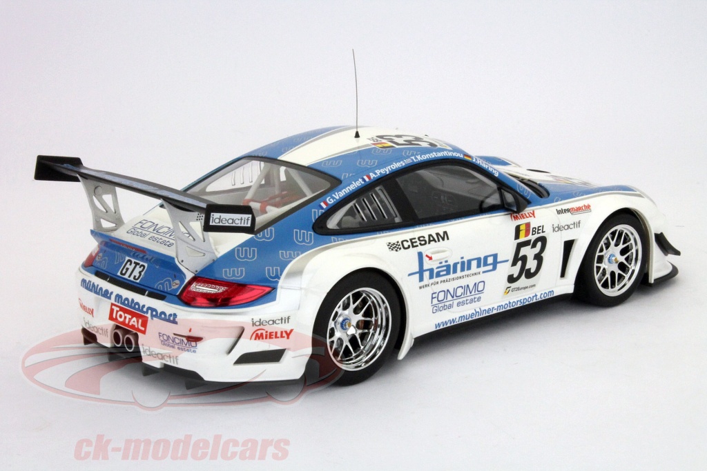 Miniature Minichamps 1/18 Porsche 911 GT3R - 24H Spa 2011 #18 - Rouge - Comme Neuve