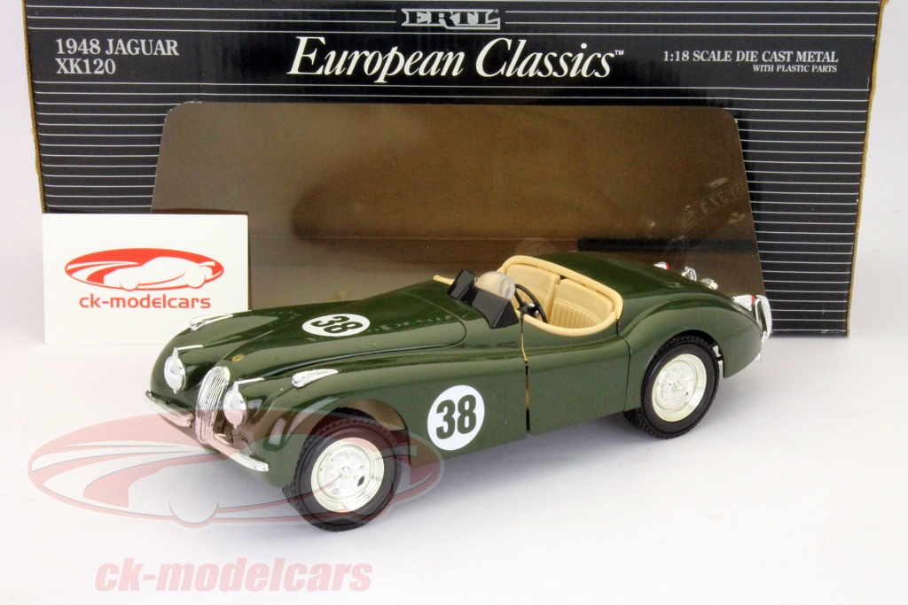 Ertl 1/18 Jaguar XK120 1948 #38 - Racing Green (Diecast, Collection)