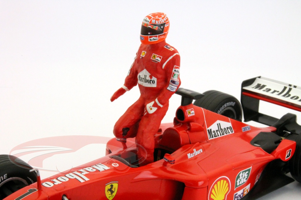 HotWheels 1:18 M. Schumacher Ferrari F2001 de Fórmula 1 de Spa