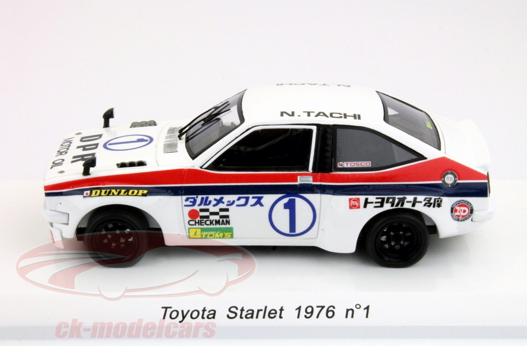Spark 1:43 Toyota Starlet #1 1976 N. Tachi Reve R70234 model car  