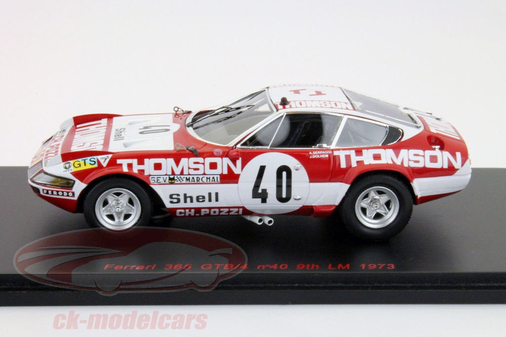 Miniature Ferrari 365 GTB4 24h Du Mans 1974 - 1/43 Solido, Rouge, Occasion