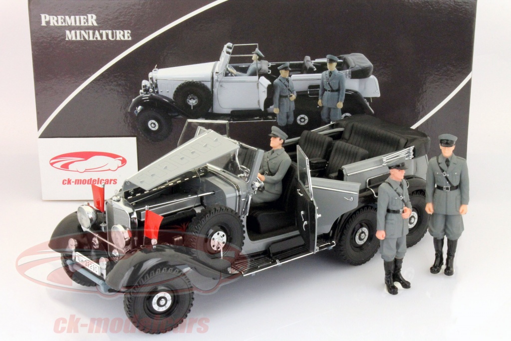 Signature Models 1:18 Mercedes-Benz G4 avec Figures année 1938 noir PM-38202 modèle voiture PM