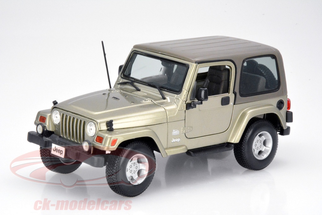 Burago 1/18 Jeep Wrangler Sahara – Bleue – Collection Gold – Miniature Voiture