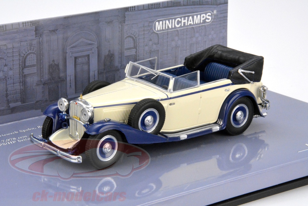 Mini Maybach Minichamps 1:43 Maybach Zeppelin construido en 1932 azul / blanco ...