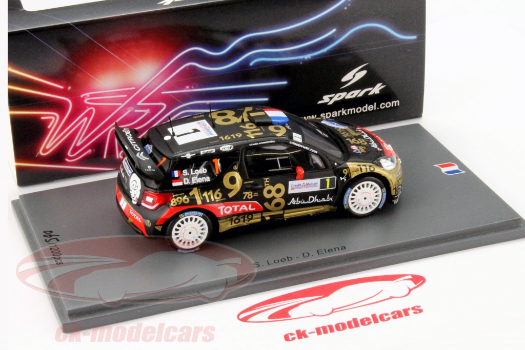 Citroen DS3 WRC N° 1 Vainqueur Rallye du Chablais 2013 Loeb 1/43 Spark SF068