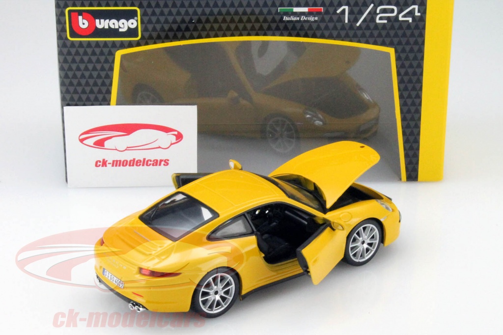 Bburago 1:24 Porsche 911 Carrera S (991) 年 2013 イエロー 18-21065  