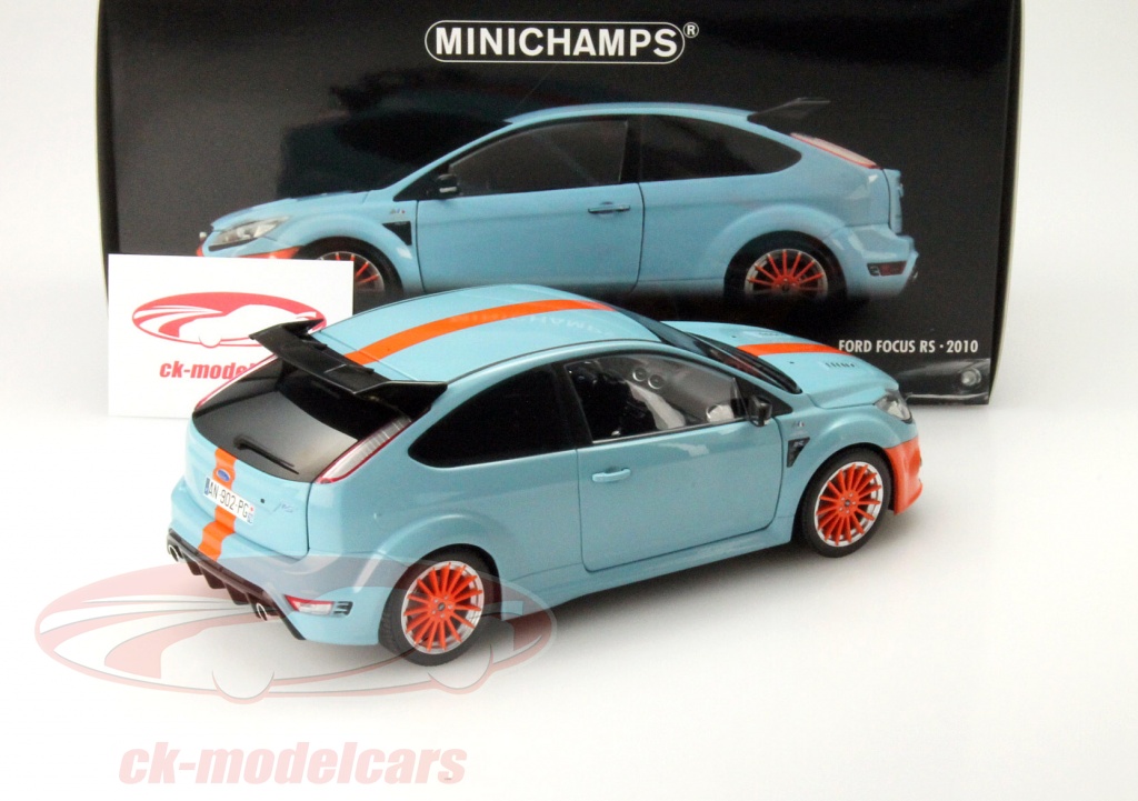 Minichamps 1/18 - Ford Focus RS 2010 - Livrée Gulf Le Mans Bleue - Édition Limitée, état Neuf