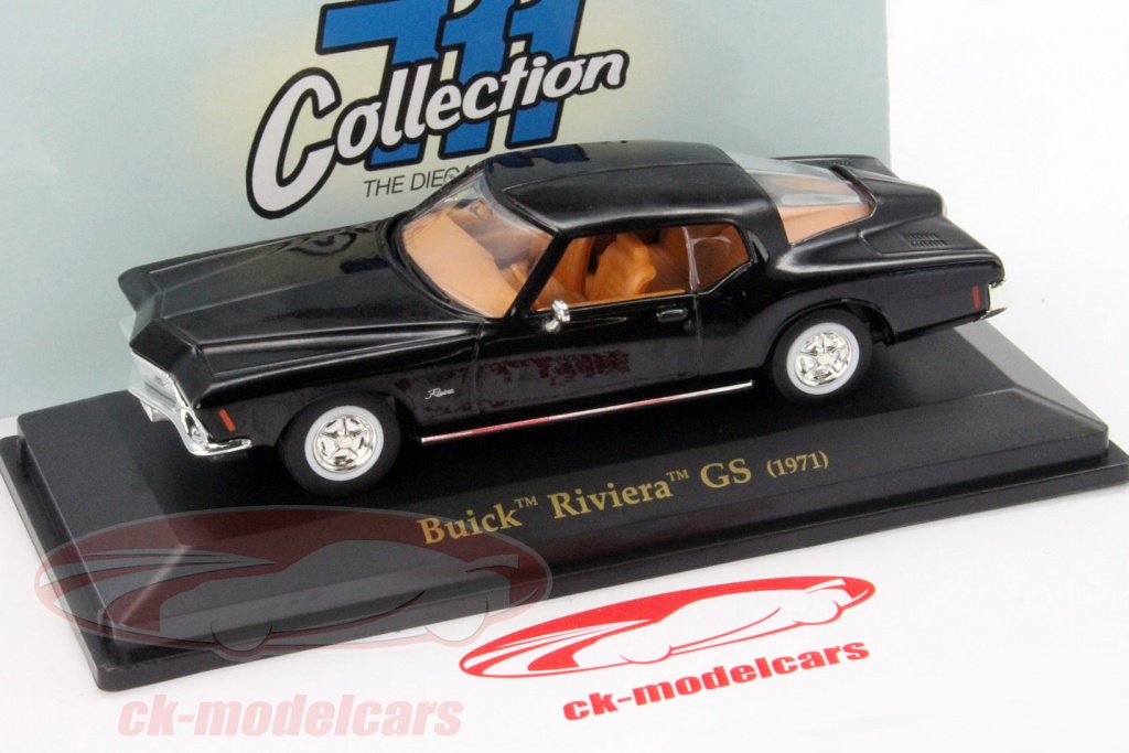 711 Collection 143 Buick Riviera GS Year 1971 black 43200 model car