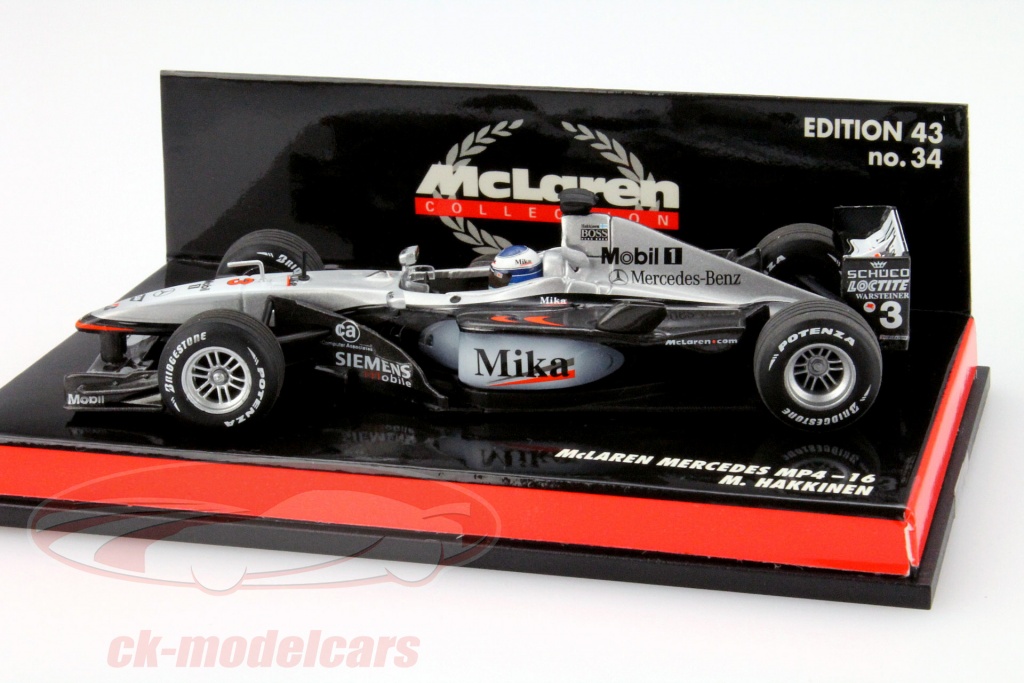 Miniature F1 Minichamps 1/43 – Jean Alesi – McLaren Mercedes MP4/16 – 2002
