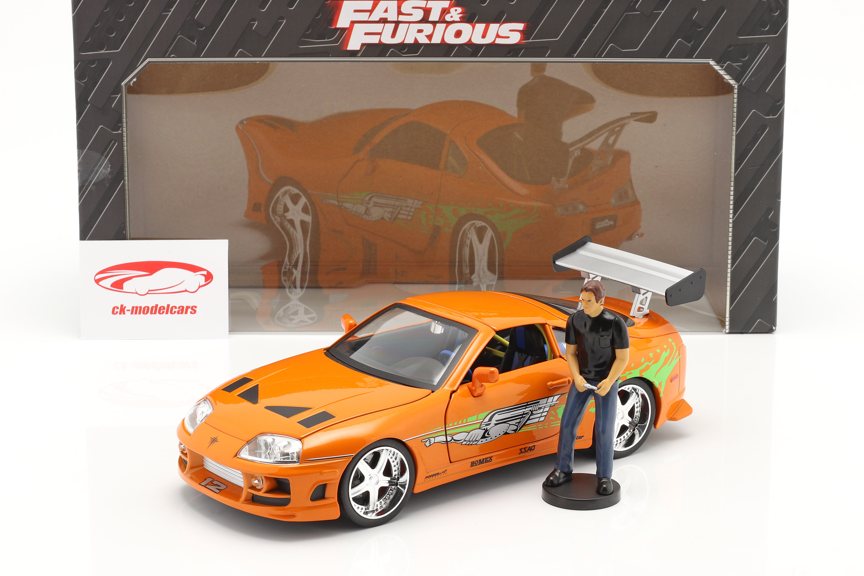 Brian's Toyota Supra 1995 Film Fast & Furious (2001) Med figur 1:18 Jada Toys