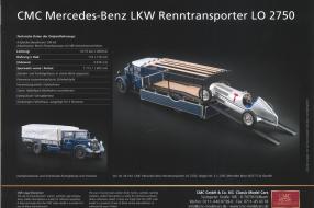 model car CMC LO 2750 Renntransporter scale 1:18