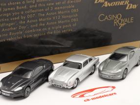 3-Car Set Aston Martin Collection James Bond d&#39;argento 1:43 Corgi