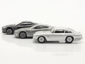 3-Car Set Aston Martin Collection James Bond d&#39;argento 1:43 Corgi