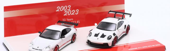 Minichamps congratulates with a limited 2-car set to the 20th anniversary of the Porsche 911 GT3 RS