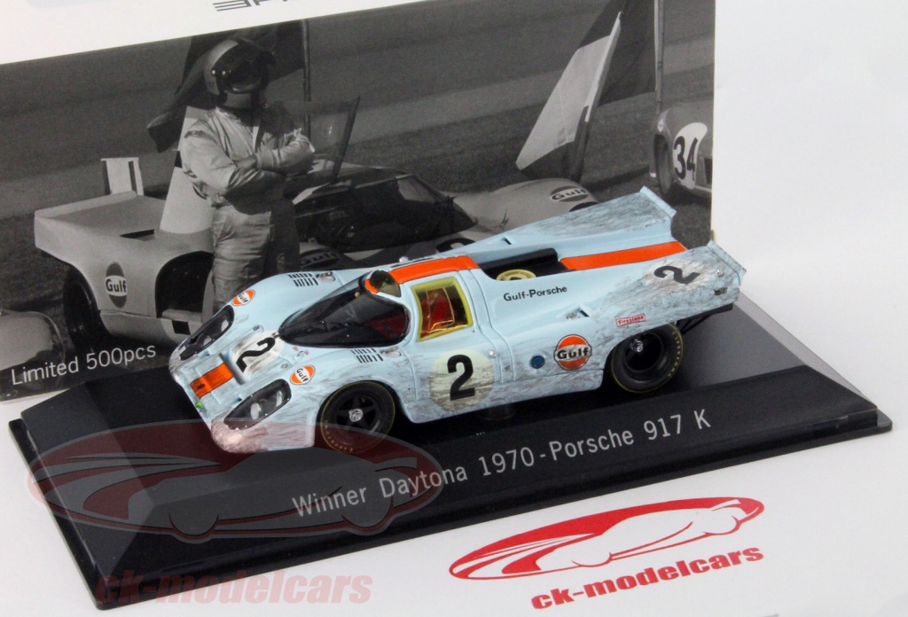 Miniature Spark 1/18 – Porsche 917K – Vainqueur Daytona 1970 – Résine