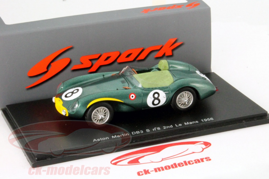 Miniature Spark 1/43 Aston Martin DB3S #8 – Le Mans 1956, Stirling Moss, Collins
