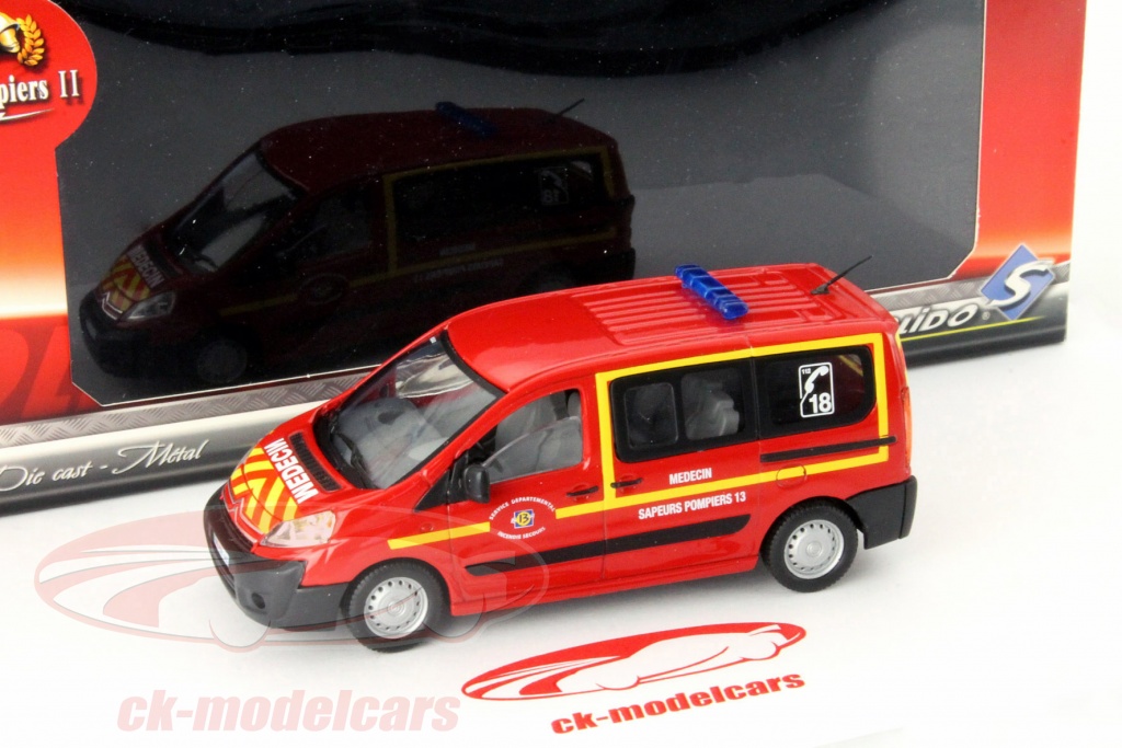 Miniature Solido 1/43 – Citroën Jumpy Pompier Rouge (Sapeurs-Pompiers Medic)