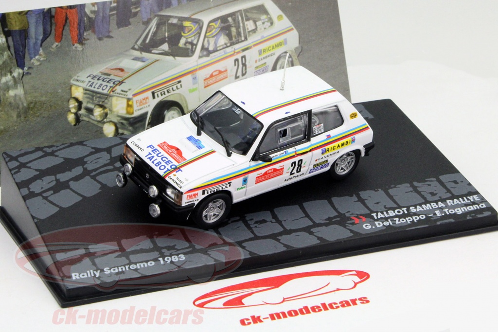 Miniature Talbot Samba Rallye Groupe B - Rallye Sanremo 1983 - Échelle 1/43 - IXO