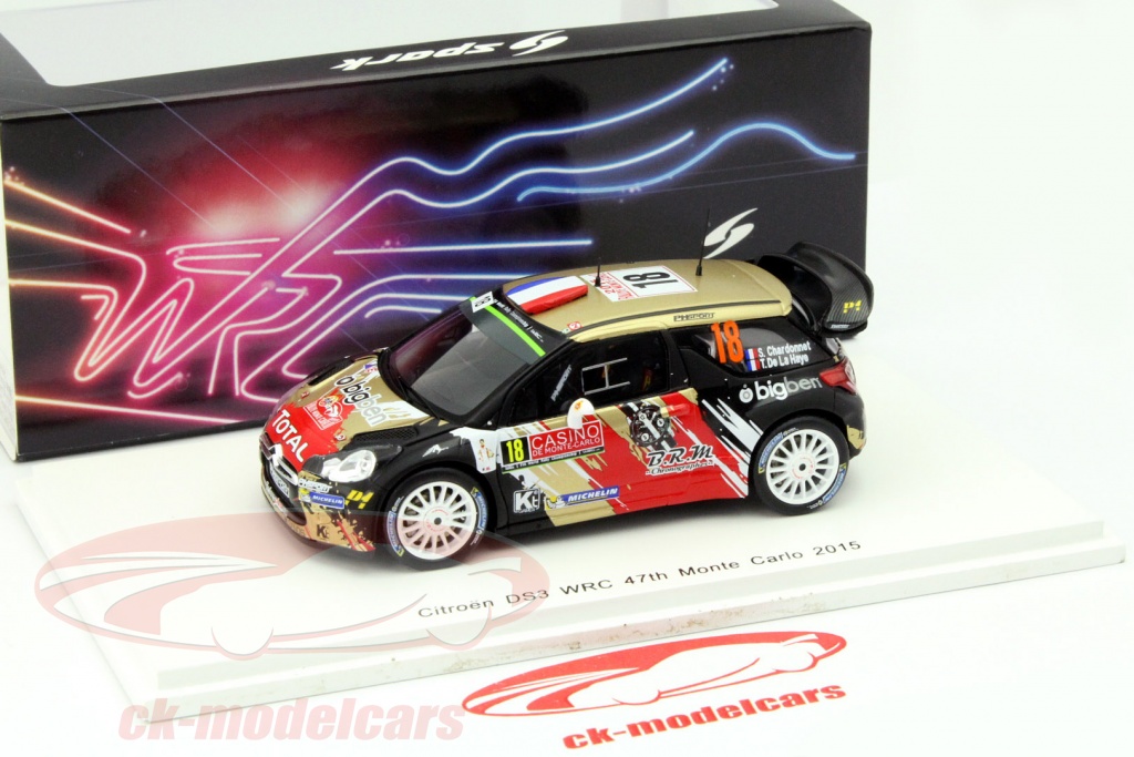 Horloge Miniature 24h Du Mans - Citroën DS3 WRC N°4 - Rallye Monte Carlo 2015 - Chardonnet