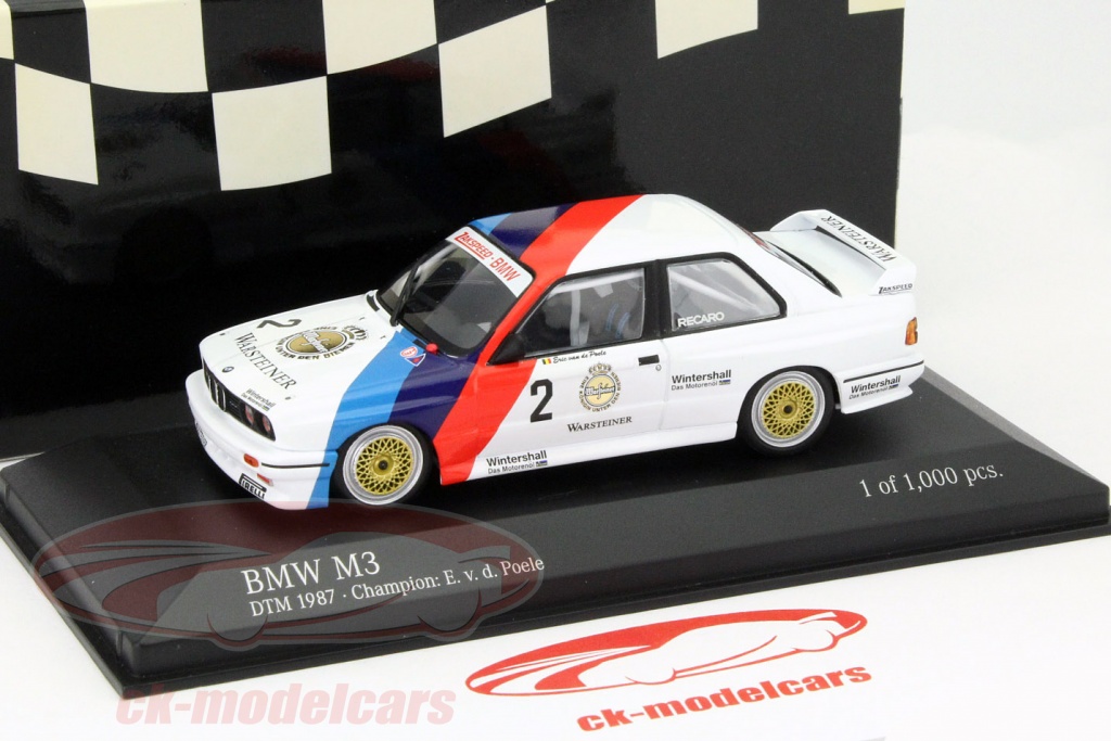 CK-Modelcars - 433872002: BMW M3 (E30) #2 DTM Champion 1987 Eric van de Poele 1:43 Minichamps ...