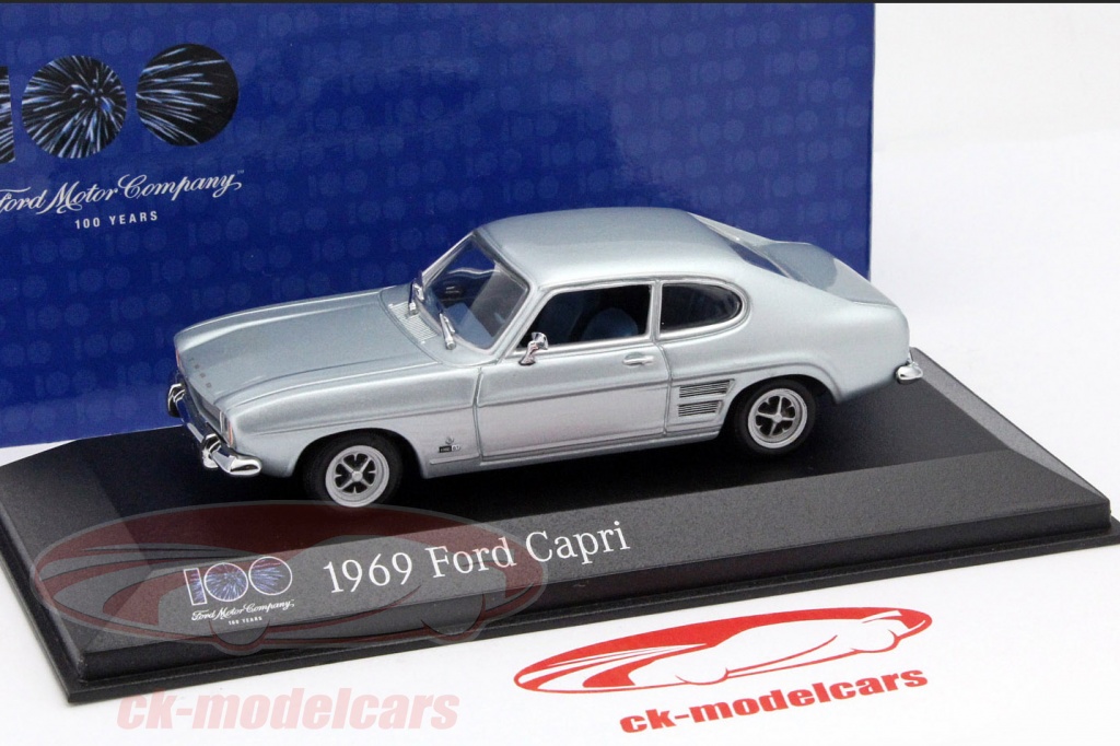 150 089002 Ford Capri 1969 RHD Bleu métallisé Minichamps Ford