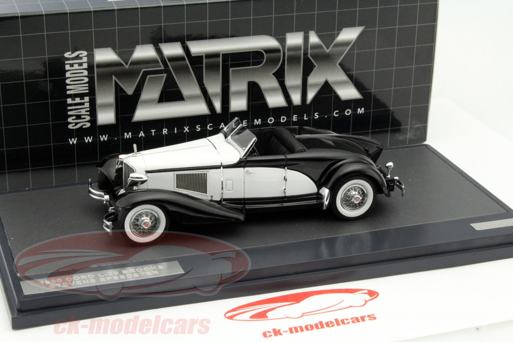 Matrix 1:43 Cord L-29 Brooks Stevens Speedster Year 1930 black / white  MX50307-011 model car MX50307-011 050307011001