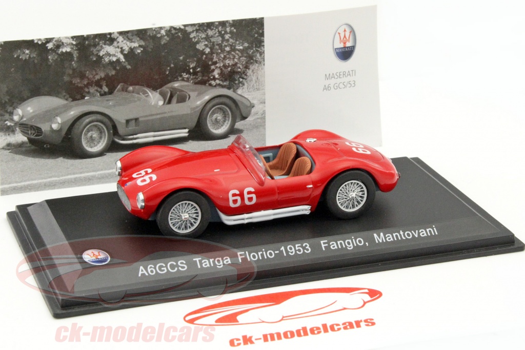 Gcs Racing Car Leo Models 1:43 Maserati A6 GCS/53 #66 Targa Florio 1953 Fangio ...