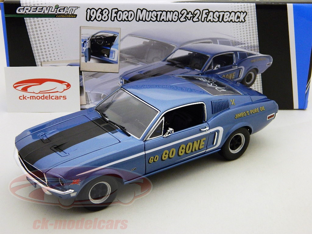 Greenlight 1:18 Ford Mustang GT Fastback Year 1968 black / blue  