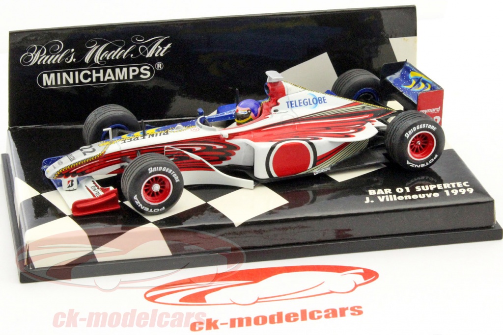 Modèle F1 Jacques Villeneuve Minichamps 1/43 - BAR 01 Supertec J