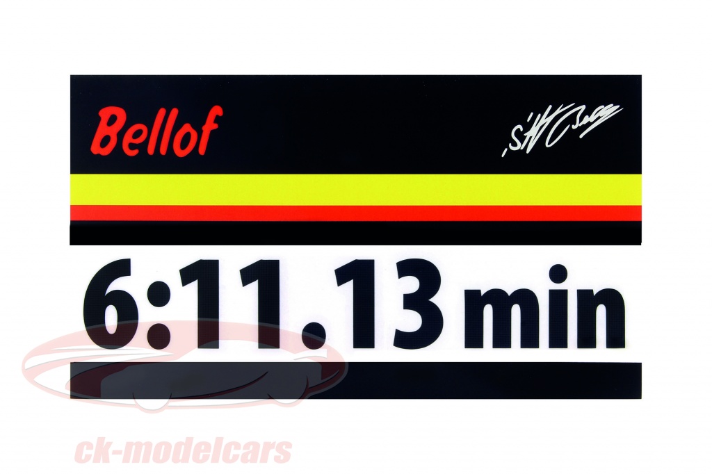 Stefan Bellof Aufkleber Rekordrunde 6 11 13 Min Schwarz 120 X 25 Mm BS