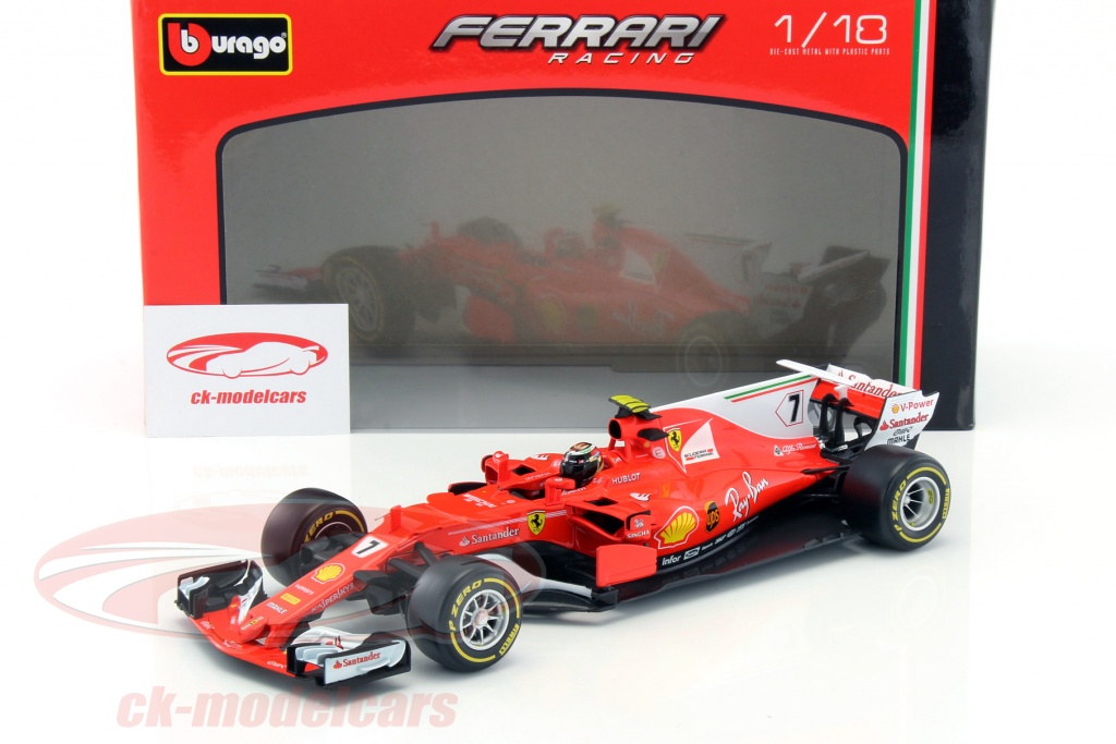 Bburago Ferrari SF70H Kimi Räikkönen 1/18 – Miniature F1 Rouge