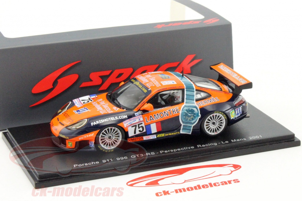 1 43 Spark Porsche 996 Gt3-rs #75 24h Le Mans 2001